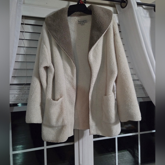Koolaburra Sweaters - Koolaburra By Ugg Cream and Tan Sherpa Jacket